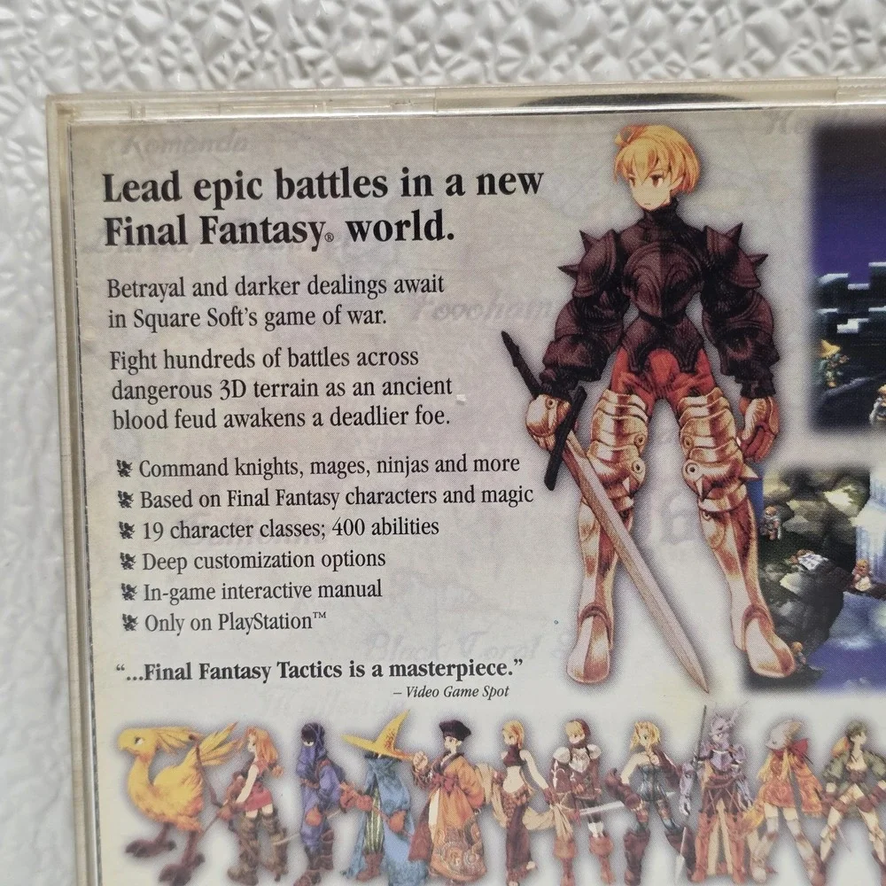 Final Fantasy Tactics PlayStation 1 PS1 Black Label (Playstation, 1998) Complete